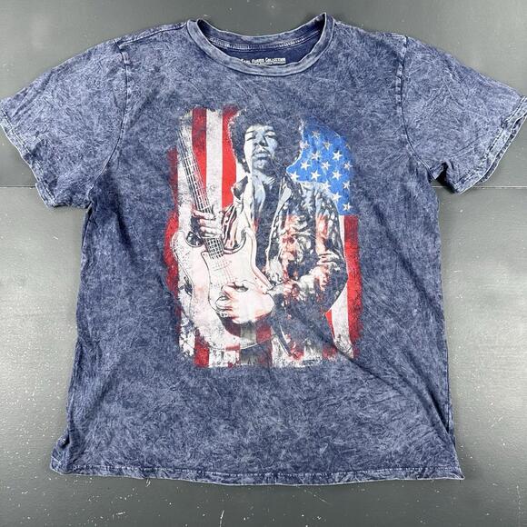 Jimi Hendrix Shirt Womens XL Blue Acid Wash Karl Ferris Pyschedelic Photography - Picture 2 of 6